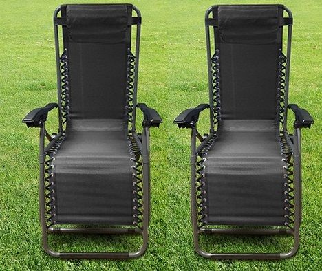 Leisurewize Black Zero Gravity Chair Pair