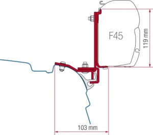 Fiamma F45 Adapter Kit - VW T5/T6 Multirail Reimo