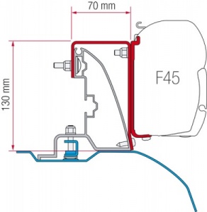 Fiamma F45 Awning Adapter Kit - Ducato H2 Roof Rail