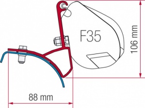 Fiamma F35 Awning Adapter Kit - Trafic/Vivaro/Primastar 2001-2014