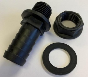 1/2'' BSP - 20mm Barb Tank Fitting with Seal and Nut