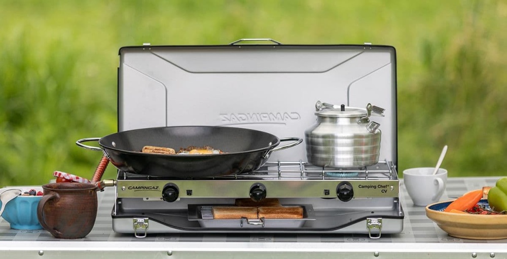Campingaz Camping Chef CV Folding Double Burner Grill Stove