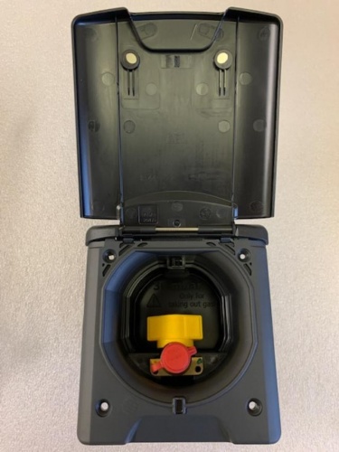 Fawo BBQ Gas Point Flush Fitting Socket With Magnetic Lid - Black