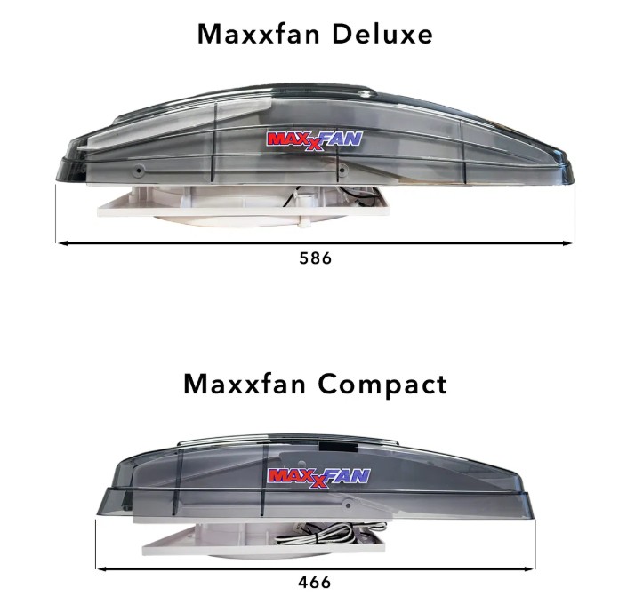 Max Fan Maxxair Maxxfan Deluxe Compact Tint 280 x 280mm Roof Vent Fan With ...
