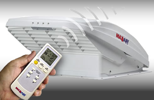 Maxxair MaxxFan Deluxe (WHITE) 350x350 with Remote Control Campervan C –  Van Junkies