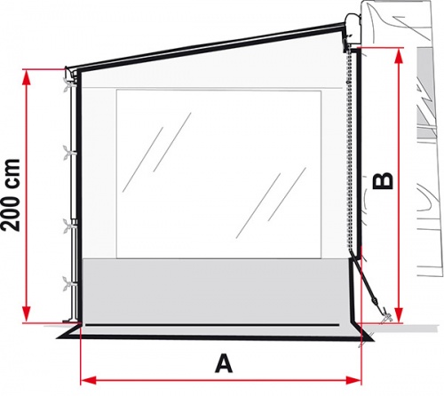 Fiamma Side W Pro Shade sidevegg venstre | - AS