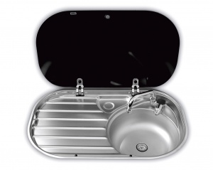 Dometic Smev 8306 Sink & Drainer with Glass Lid