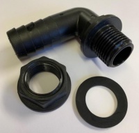 1/2'' BSP - 20mm Barb Angled Tank Fitting with Seal and Nut
