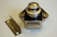 Mini Nickel-backed Push Button Door Catch - 15mm
